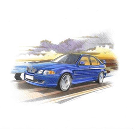 MG ZS Mk1 with Large Spoiler Personalised Portrait in Colour - RP2218COL