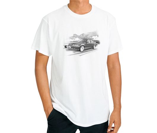 MG ZS Mk1 with Large Spoiler - T Shirt in Black & White - RP2218TSTYLE