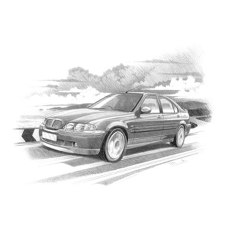 MG ZS Mk1 with Small Spoiler Personalised Portrait in Black & White - RP2219BW
