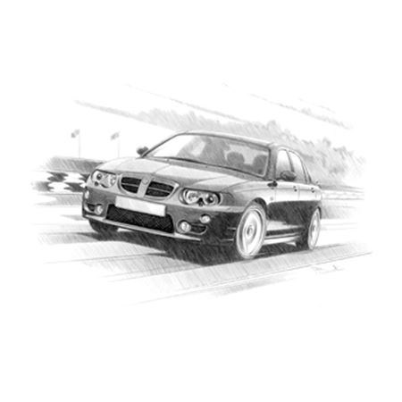 MG ZT Mk2 2004-2005 Personalised Portrait in Black & White - RP2221BW