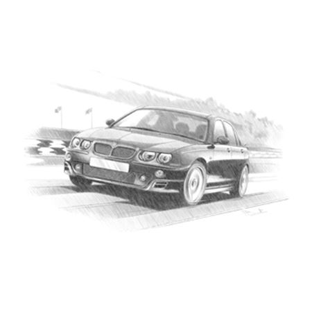 MG ZT Saloon 2000-2004 Personalised Portrait in Black & White - RP2222BW