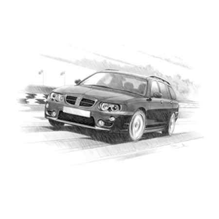 MG ZTT Mk2 2004-2005 Personalised Portrait in Black & White - RP2224BW