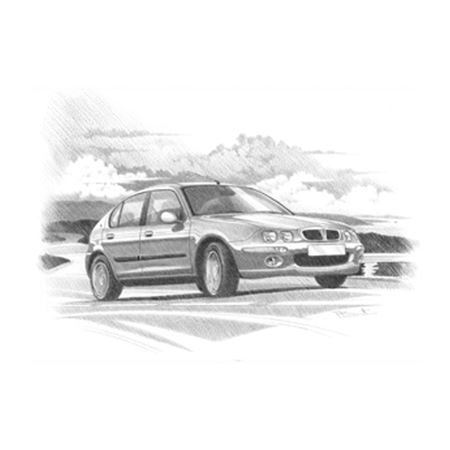 Rover 25 Mk1 5 Door 1999on Personalised Portrait in Black & White - RP2239BW