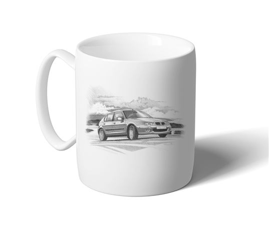 Rover 25 Mk1 5 Door 1999on Mug - Black & White with Reg - RP2239BWMUG