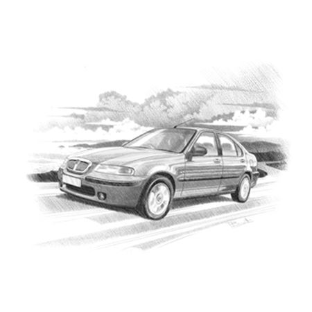 Rover 400 1995-1999 Personalised Portrait in Black & White - RP2240BW