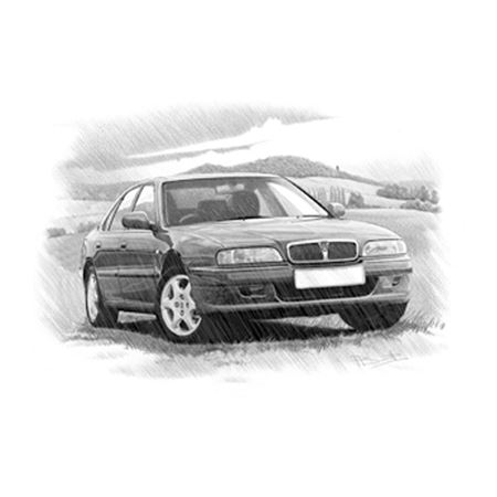 Rover 600 1993-1999 Personalised Portrait in Black & White - RP2242BW