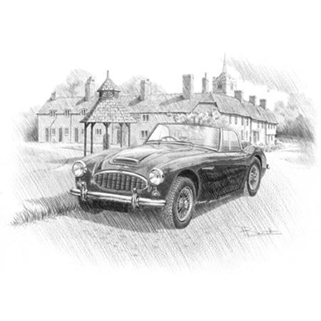 Austin Healey 100-Six ’56-’59 Portrait B/W - RP3134BW