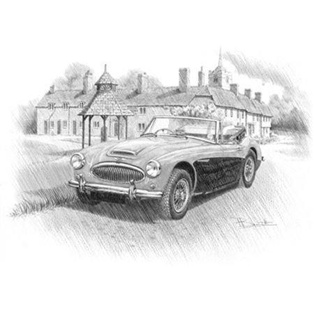 Austin Healey 3000 Twin-Tone Portrait B/W - RP3139BW