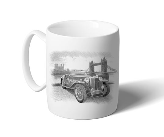 MG TA Roadster ’36-’39 Mug B/W Inc Reg - RP3142BWMUG