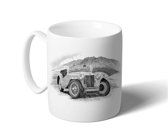 MG TC Roadster ’45-’50 Mug B/W Inc Reg - RP3143BWMUG