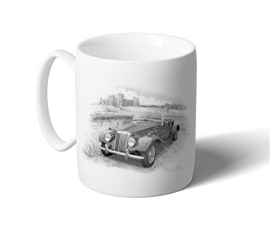 MG TF Roadster ’53-’55 Mug B/W Inc Reg - RP3145BWMUG