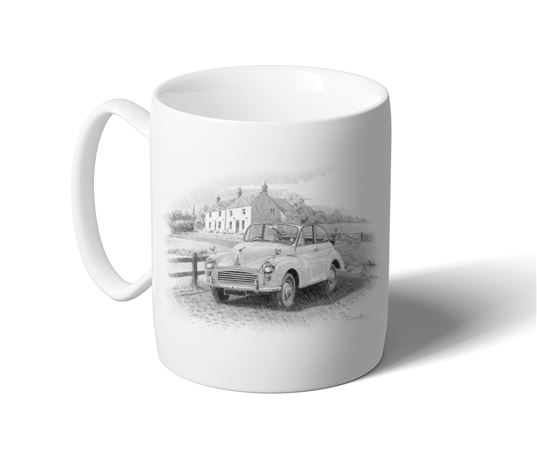 Morris 1000 Convertible ’56-’69 (Light Shading) Mug B/W Inc Reg - RP3148BWMUG