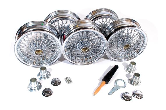 MWS Centre Lock Wire Wheels - Chrome Conversion Kit - 5.5 x 15 with Octagonal Centres - RR1004CEC