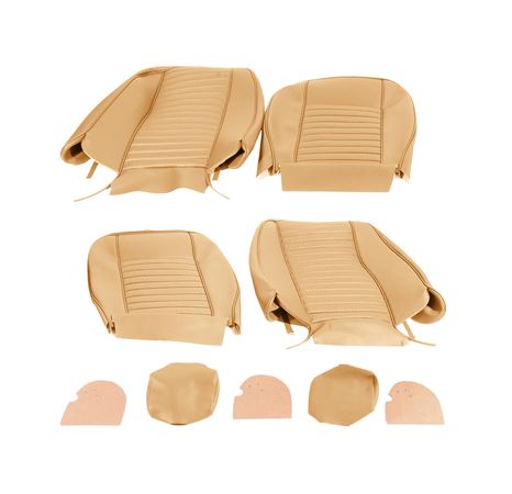 Triumph TR6 Vinyl Seat Cover Kit for 2 Seats - Biscuit - RR1049BISCUIT