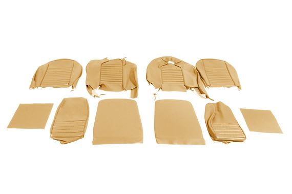 Triumph TR6 Leather Faced Seat Cover Kit for 2 seats and Head Rests - Biscuit - RR1216BISCLEATH