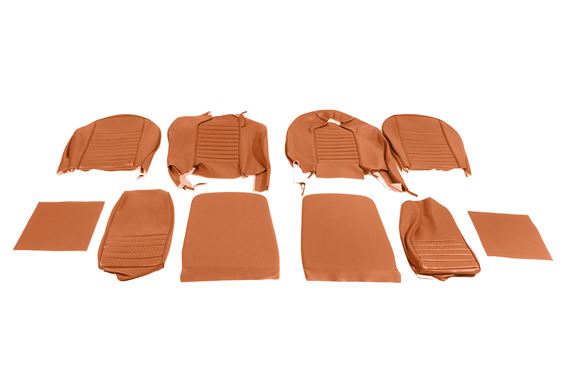 Triumph TR6 Leather Faced Seat Cover Kit for 2 seats and Head Rests - New Tan - RR1216NTANLEATH