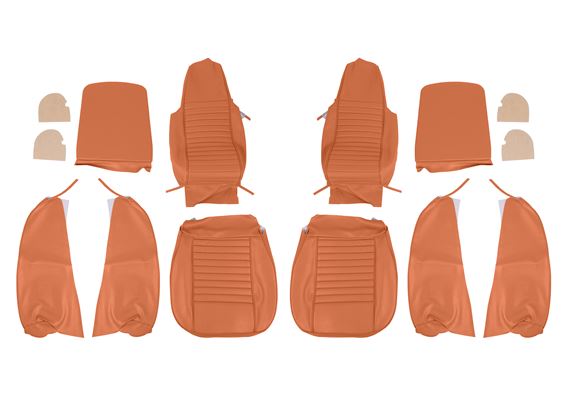 Triumph TR6 Vinyl Seat Cover Kit for 2 Seats and Head Rests - New Tan - RR1217N-TAN - RR1217NTAN