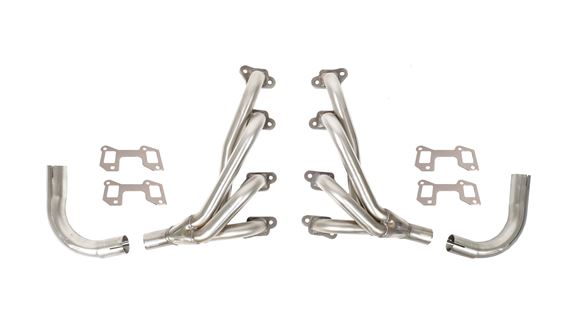 Stainless Steel Tubular Manifolds - Pair - Rover V8 - with Short Downpipes & Gaskets - RS1042SS