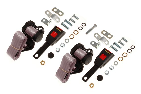 Front Seat Belt Kit Inertia Type (pair) - No wiring - Grey - RS1332GREY - Securon