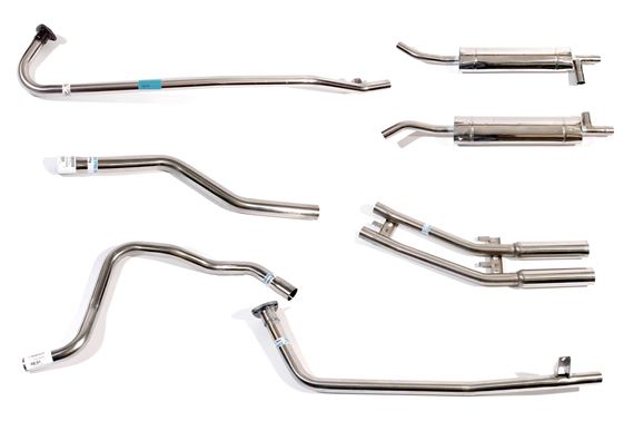 Stainless Steel Exhaust System - 304 Grade - Type 35 Auto - Manual and A Type Overdrive - Large Bore Tail Pipes - RS1490304