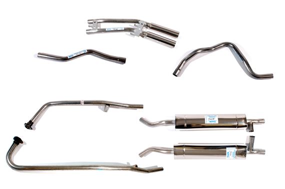 Stainless Steel Exhaust System - 304 Grade - Type 65 Auto - Large Bore Tail Pipes - RS1494304