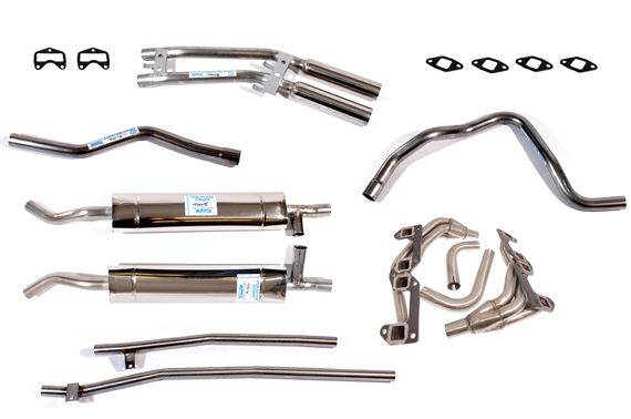 Stainless Steel Sports Exhaust System Triumph V8 - Type 35 Auto - Manual and A Type Overdrive - Large Bore Tail Pipes - RS1605