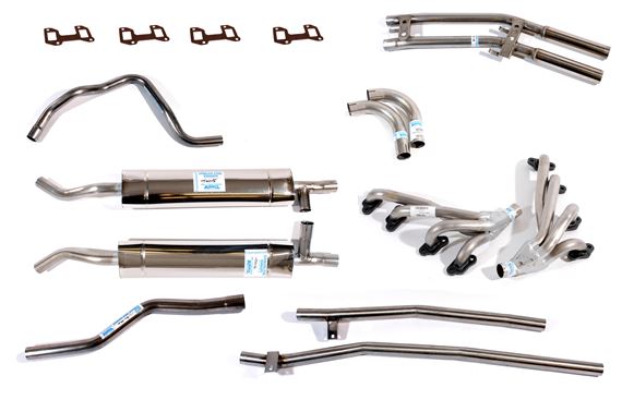 Stainless Steel Sports Exhaust System Rover V8 - Type 35 Auto - Manual and A Type Overdrive - Small Bore Tail Pipes - RS1610