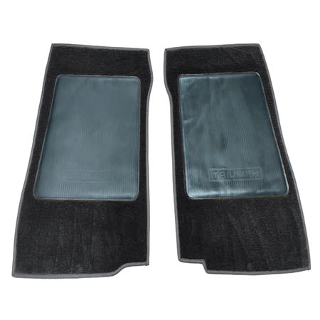 Triumph Stag Front Footwell Overmats RHD - Pair - Deluxe - Black - RS2048BLACK