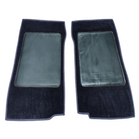 Triumph Stag Front Footwell Overmats RHD - Pair - Deluxe - Navy Blue - RS2048NAVYBLUE