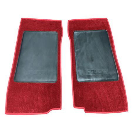 Triumph Stag Front Footwell Overmats RHD - Pair - Deluxe - Red - RS2048RED