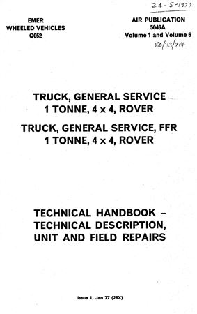 Service Manual - 101 - 1 Ton F/Control Military - 1975-78 - RTC9120GR - OTP