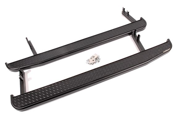 Side Steps - Black with Rubber Tread Plate (pair) - RTC9507ABPC - Aftermarket