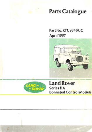 Parts Catalogue - Series 2A - Bonneted Control - 1961-1971 - RTC9840CCGR - OTP