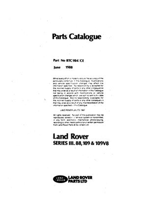 Parts Fiche - Series 3 - 1971-1985 - RTC9841FAOGR - OTP