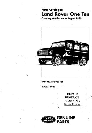 Parts Catalogue - 110 - 1983-1986 - RTC9863CEGR - OTP