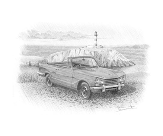 Triumph Vitesse Convertible MkII Personalised Portrait in Black & White - RV6231BW