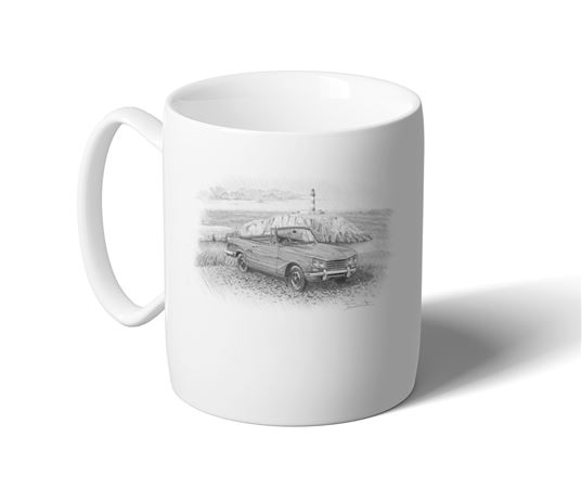 Triumph Vitesse Convertible Mug - Black & White with Reg - RV6231BWMUG