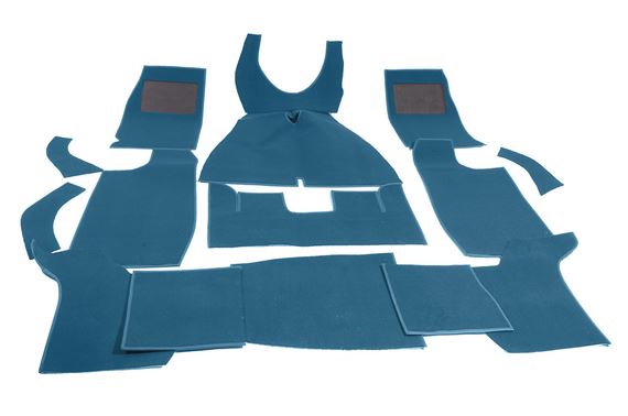 Luxury Wool Carpet Set - Blue - Triumph TR2 TR3 TR3A to TS60000 - RW3018BLUEWOOL