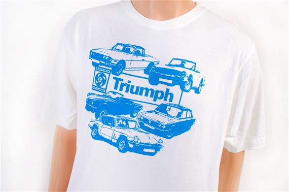 T Shirt - White with Blue BL Triumph Design