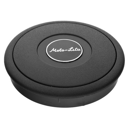 Moto-Lita Horn Push - Black with Crossed Flag Emblem - RX1766