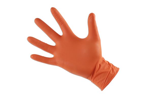 Grippaz Gloves Orange Nitrile Medium (50 pieces) - RX2721 - Laser