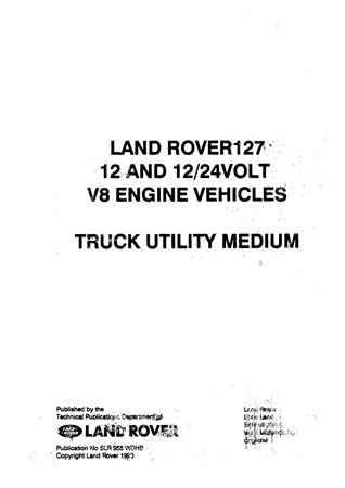 Operating Info - L/R 127 12/24V V8 - 1985-1990 - SLR955WDHBGR - OTP