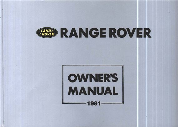 Owners Manual - Range Rover Classic - 1991 - SRR650USHB1991GR - OTP