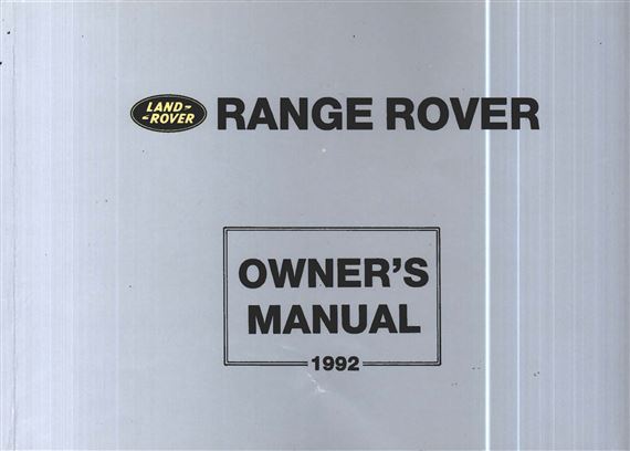 Owners Manual - Range Rover Classic - 1992 - SRR650USHB1992GR - OTP