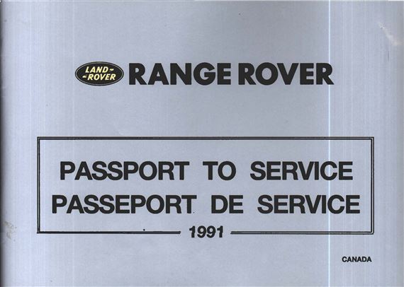 Passport-Service - Range Rover Classic Canada - 1991 - SRR970CAVW91GR - OTP