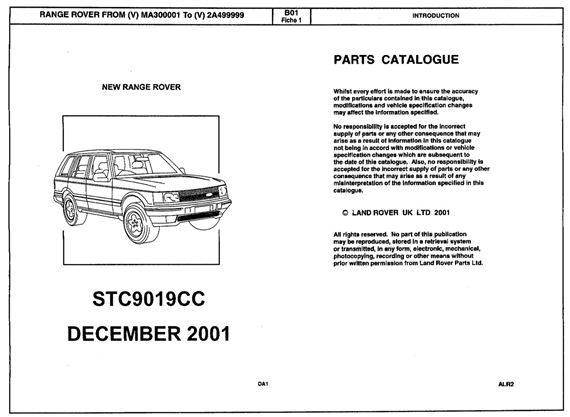 Parts Book - Range Rover P38A NAS - 1994-2001 - STC9019CCGR - OTP