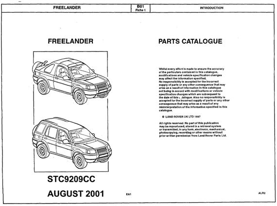 Parts Book - Freelander 1 NAS - 2001-2002 - STC9209CCGR - OTP