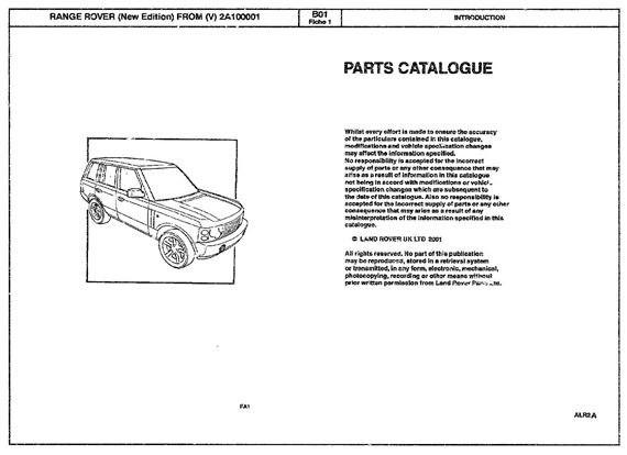 Parts Fiche - Range Rover L322 NAS - 2002-2006 - STC9210FAGR - OTP