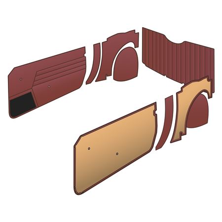 Trim Panel Kit - Vinyl Red Spitfire Mk4-1500 - TKA74020