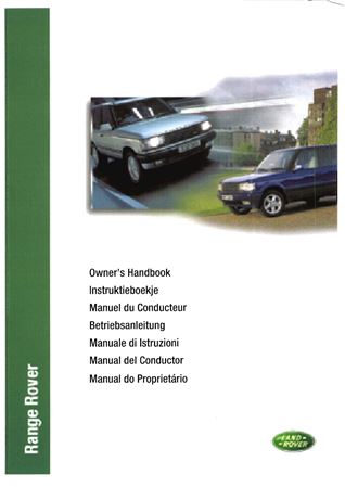 Owners Handbook - Range Rover P38A Export - 1999 - VDH100680GR - OTP